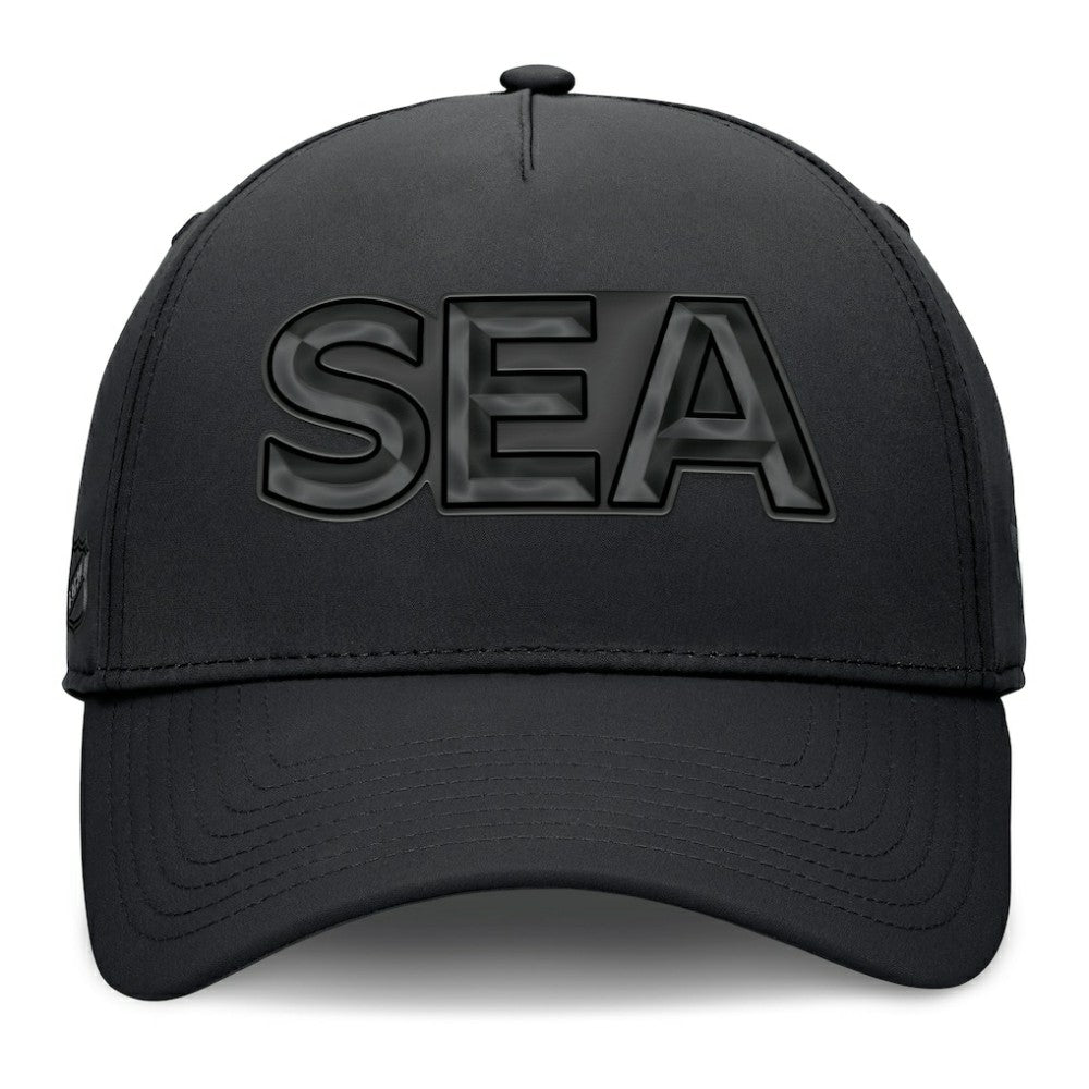 Seattle Kraken Fanatics Authentic Pro Road Team Code Flex Hat - Black | US 202499092