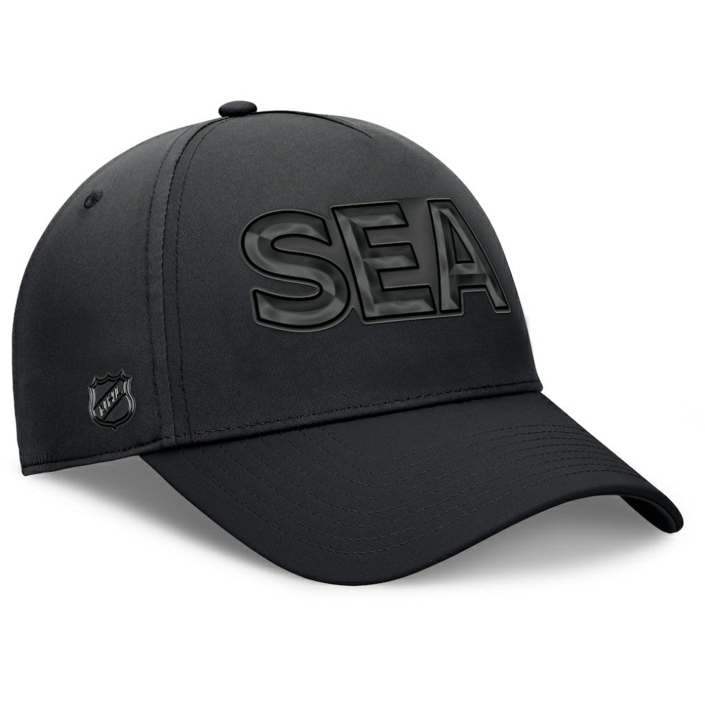 Seattle Kraken Fanatics Authentic Pro Road Team Code Flex Hat - Black | US 202499092