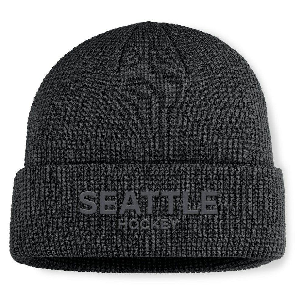 Seattle Kraken Fanatics Authentic Pro Road Cuffed Knit Hat - Black | US 202499124