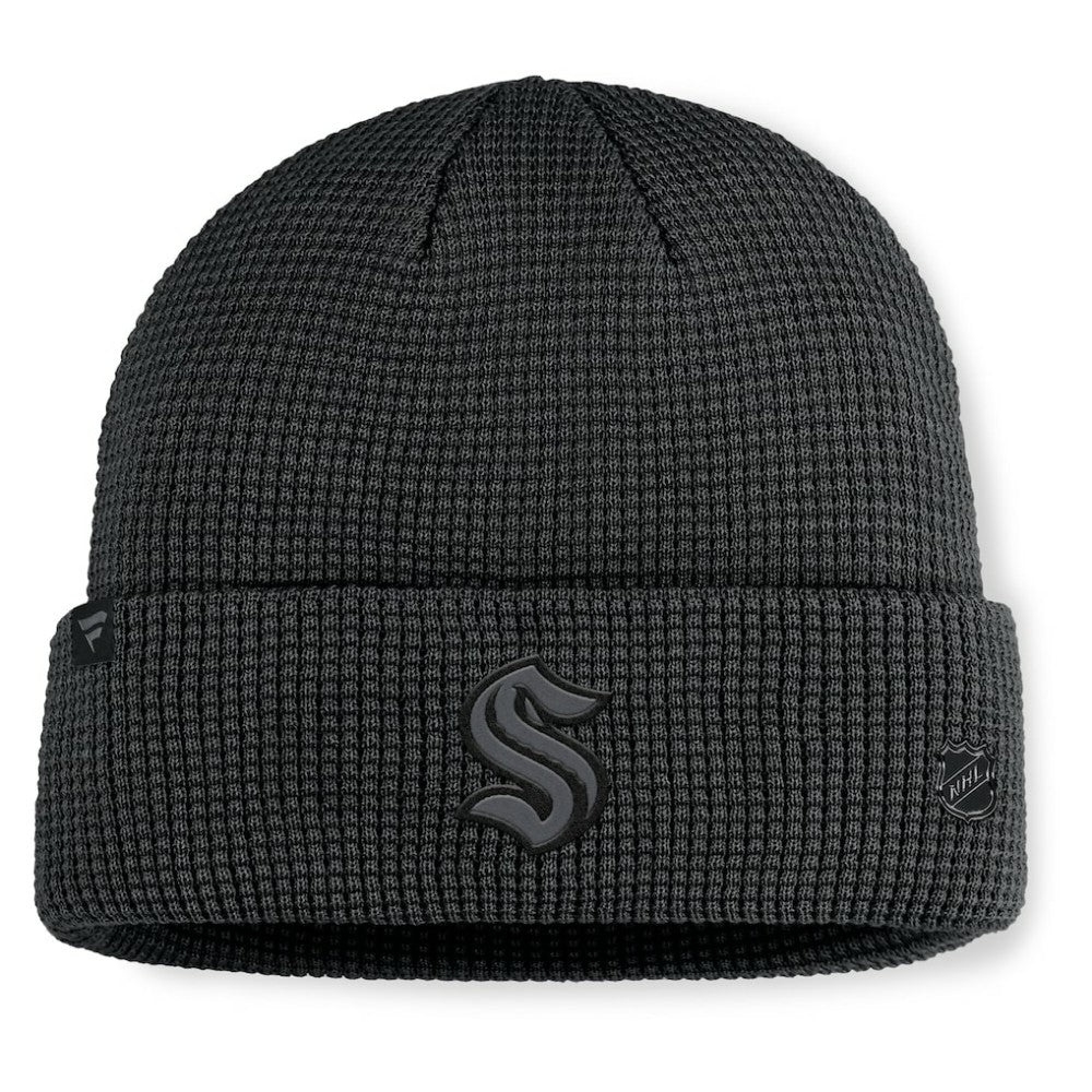 Seattle Kraken Fanatics Authentic Pro Road Cuffed Knit Hat - Black | US 202499124