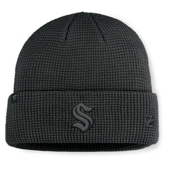 Seattle Kraken Fanatics Authentic Pro Road Cuffed Knit Hat - Black | US 202499124