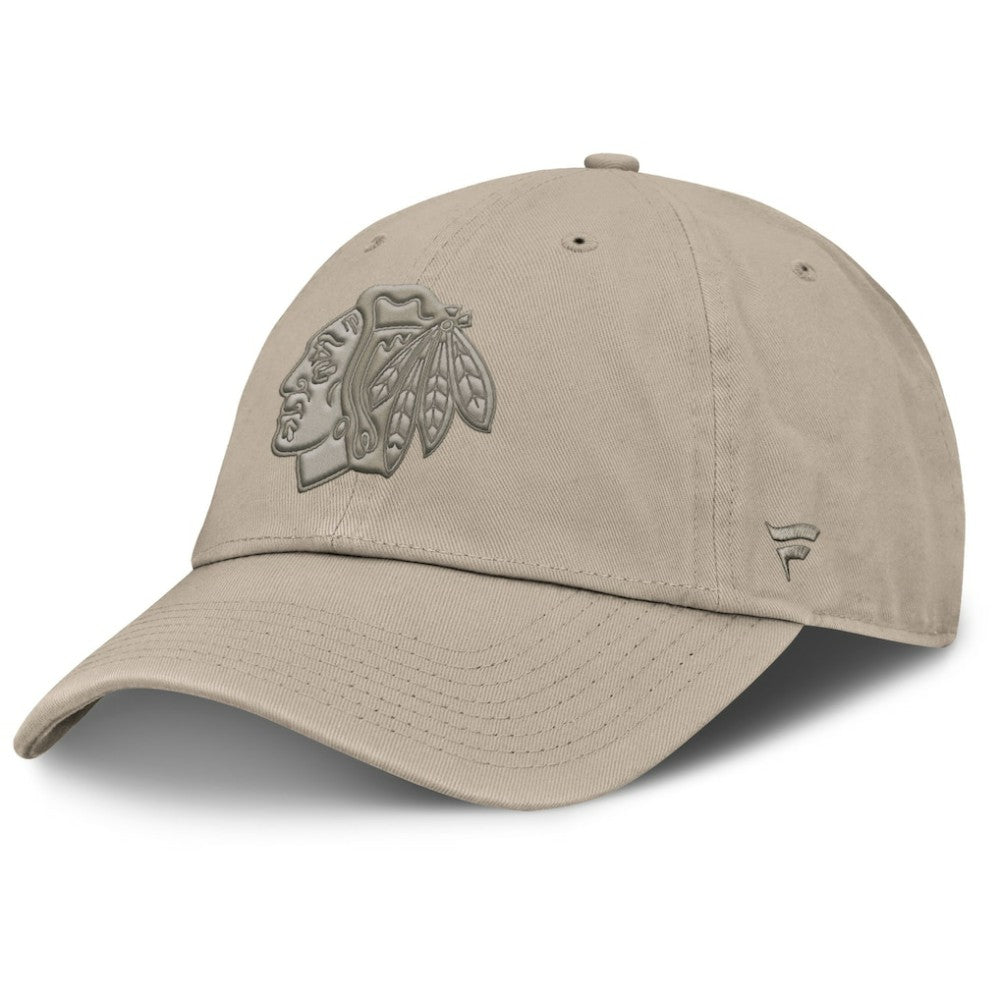 Chicago Blackhawks Fanatics Authentic Pro Road Adjustable Hat - Tan | US 202499153