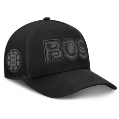 Boston Bruins Fanatics Authentic Pro Road Team Code Trucker Adjustable Hat - Black | US 202499160