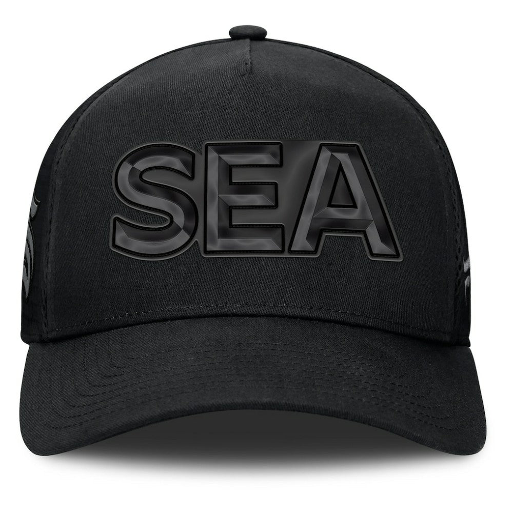 Seattle Kraken Fanatics Authentic Pro Road Team Code Trucker Adjustable Hat - Black | US 202499166