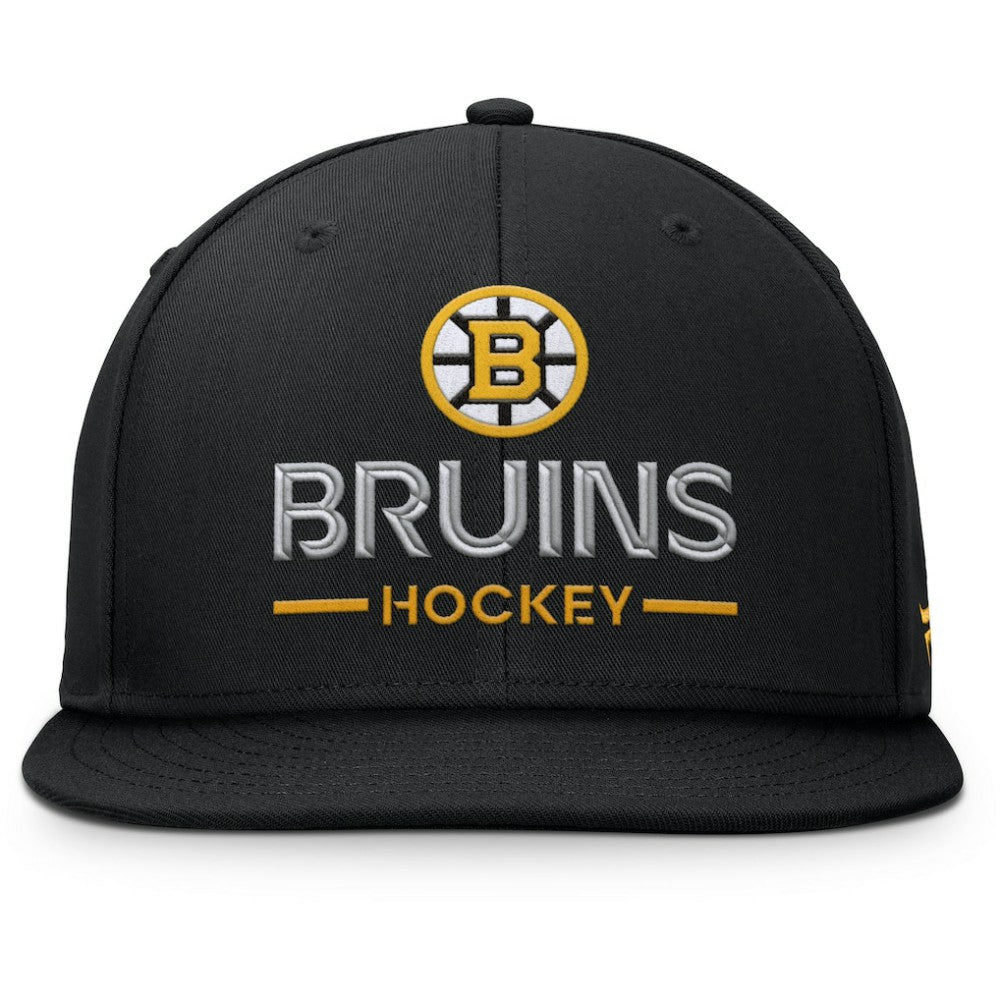 Boston Bruins Fanatics Authentic Pro Rink Lockup Snapback Hat - Black | US 202499176