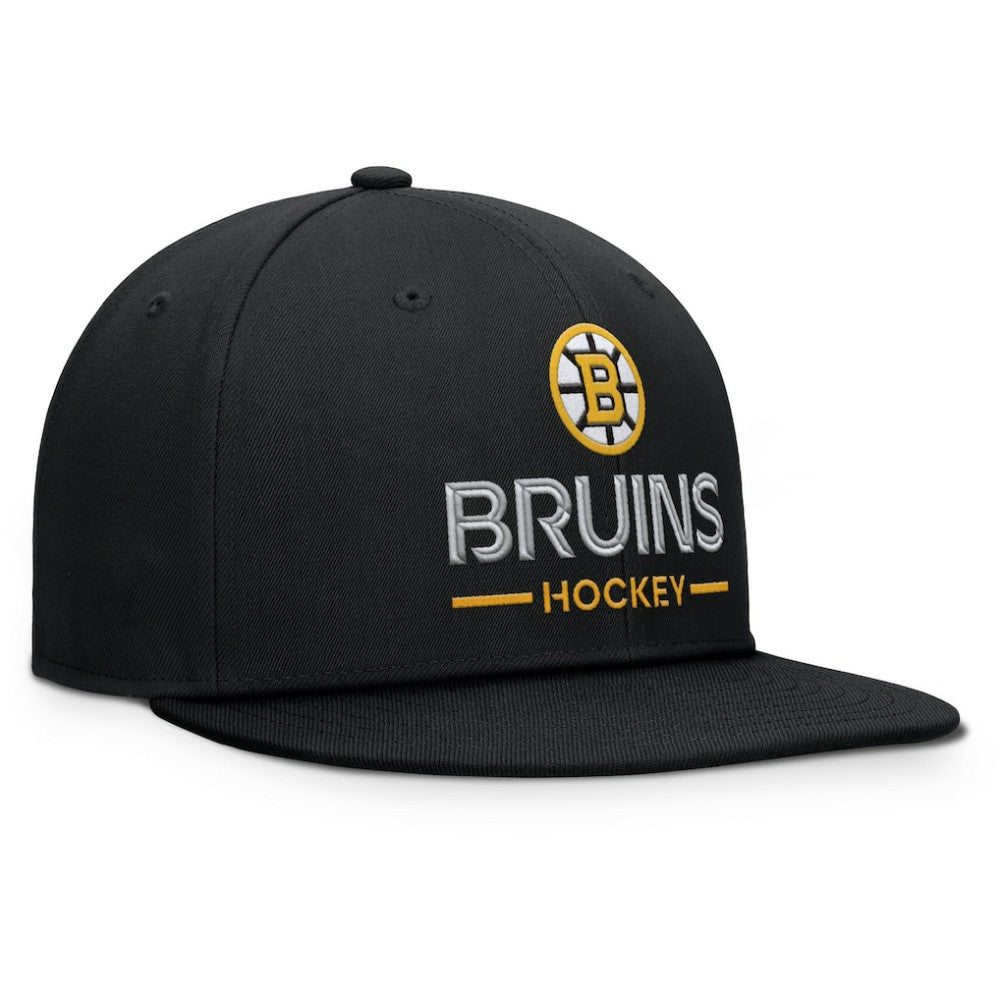 Boston Bruins Fanatics Authentic Pro Rink Lockup Snapback Hat - Black | US 202499176