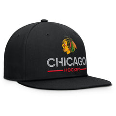 Chicago Blackhawks Fanatics Authentic Pro Rink Lockup Snapback Hat - Black | US 202499177
