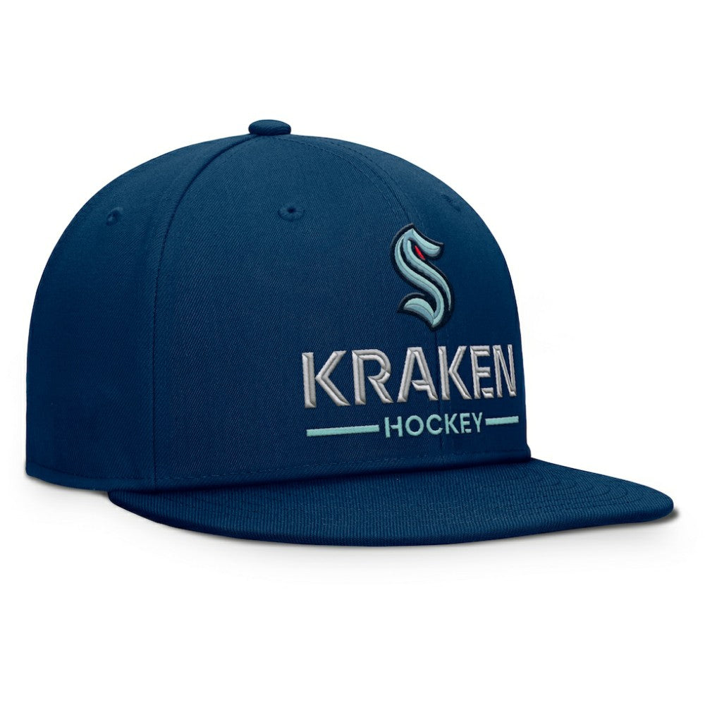 Seattle Kraken Fanatics Authentic Pro Rink Lockup Snapback Hat - Deep Sea Blue | US 202499178