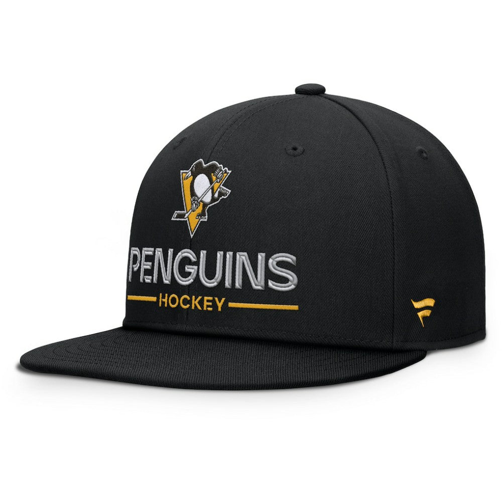 Pittsburgh Penguins Fanatics Authentic Pro Rink Lockup Snapback Hat - Black | US 202499180