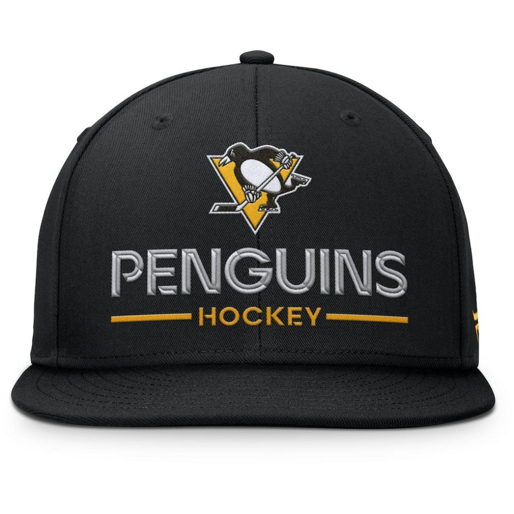 Pittsburgh Penguins Fanatics Authentic Pro Rink Lockup Snapback Hat - Black | US 202499180