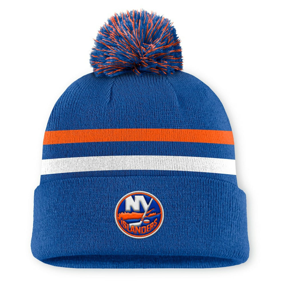 New York Islanders Fanatics Authentic Pro Rink Cuffed Knit Hat with Pom - Royal | US 202499185