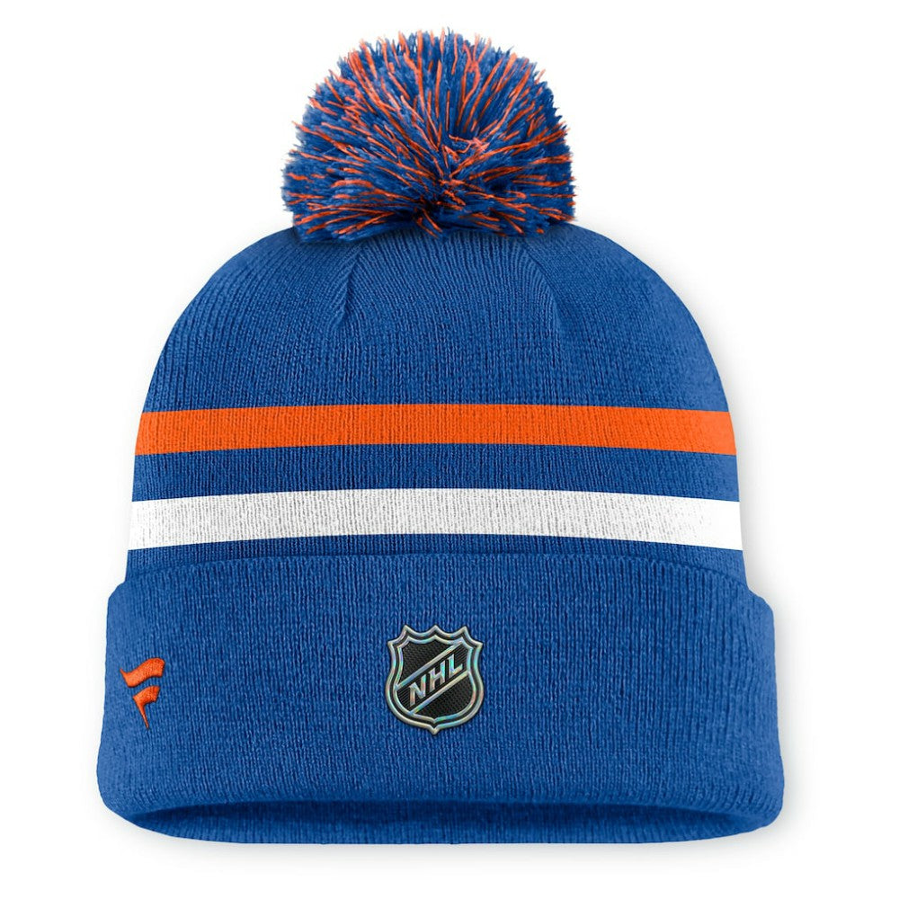 New York Islanders Fanatics Authentic Pro Rink Cuffed Knit Hat with Pom - Royal | US 202499185