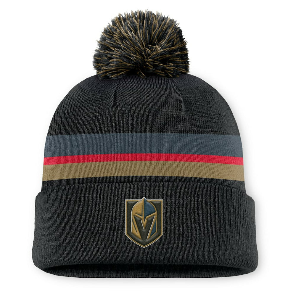 Vegas Golden Knights Fanatics Authentic Pro Rink Cuffed Knit Hat with Pom - Charcoal | US 202499195