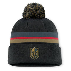 Vegas Golden Knights Fanatics Authentic Pro Rink Cuffed Knit Hat with Pom - Charcoal | US 202499195