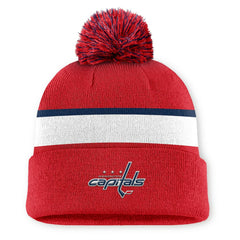 Washington Capitals Fanatics Authentic Pro Rink Cuffed Knit Hat with Pom - Red | US 202499196