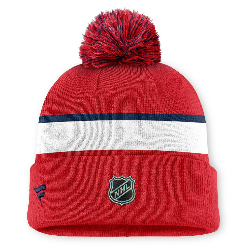 Washington Capitals Fanatics Authentic Pro Rink Cuffed Knit Hat with Pom - Red | US 202499196