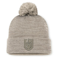 Vegas Golden Knights Fanatics Authentic Pro Road Cuffed Knit Hat with Pom - Tan | US 202499223