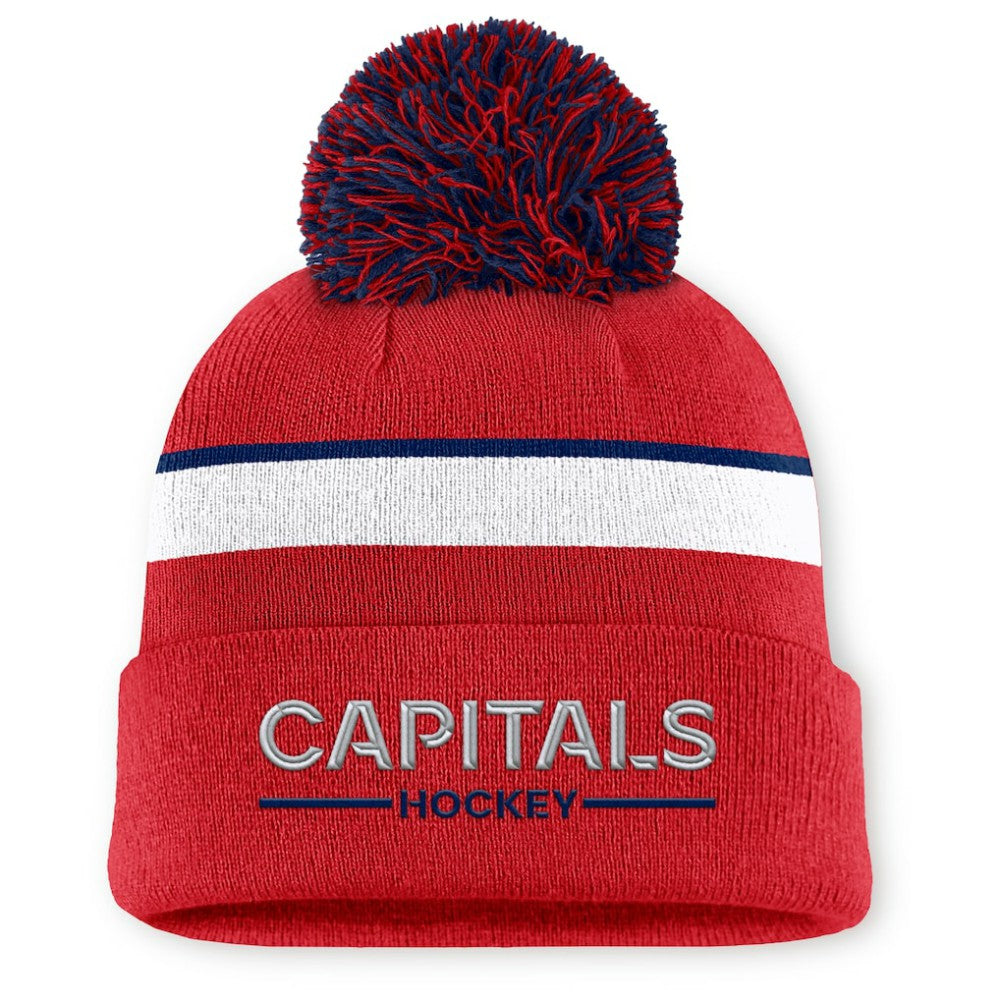 Washington Capitals Fanatics Women's Authentic Pro Rink Cuffed Knit Hat with Pom - Red | US 202499224