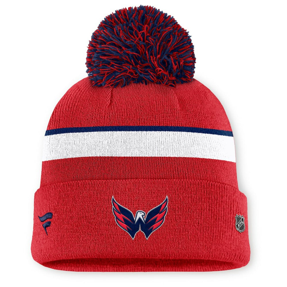 Washington Capitals Fanatics Women's Authentic Pro Rink Cuffed Knit Hat with Pom - Red | US 202499224
