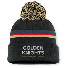 Vegas Golden Knights Fanatics Women's Authentic Pro Rink Cuffed Knit Hat with Pom - Black | US 202499232