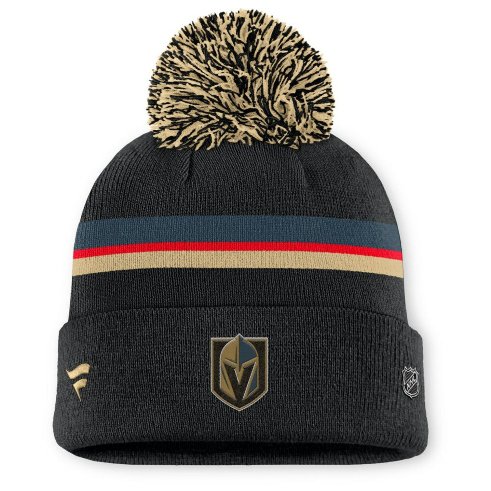 Vegas Golden Knights Fanatics Women's Authentic Pro Rink Cuffed Knit Hat with Pom - Black | US 202499232