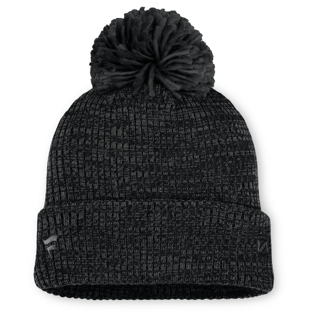 Vegas Golden Knights Fanatics Women's Authentic Pro Road Cuffed Knit Hat with Pom - Black | US 202499265