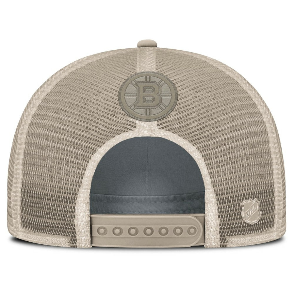 Boston Bruins Fanatics Women's Authentic Pro Road Trucker Adjustable Hat - Tan | US 202499284