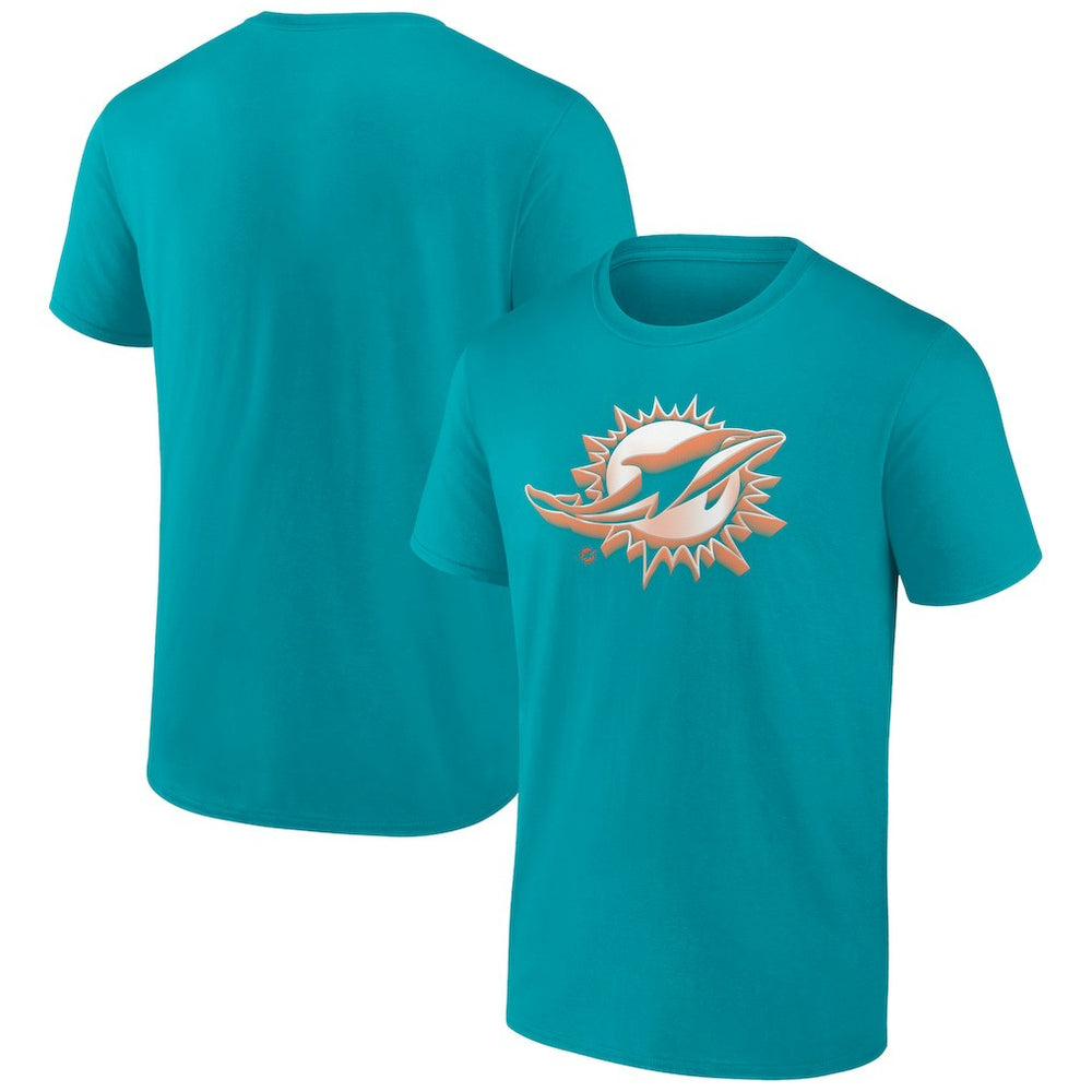 Miami Dolphins Chrome Dimension T-Shirt - Aqua T-shirts