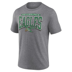 Philadelphia Eagles Warped Block Tri-Blend T-Shirt - Heather Gray T-shirts