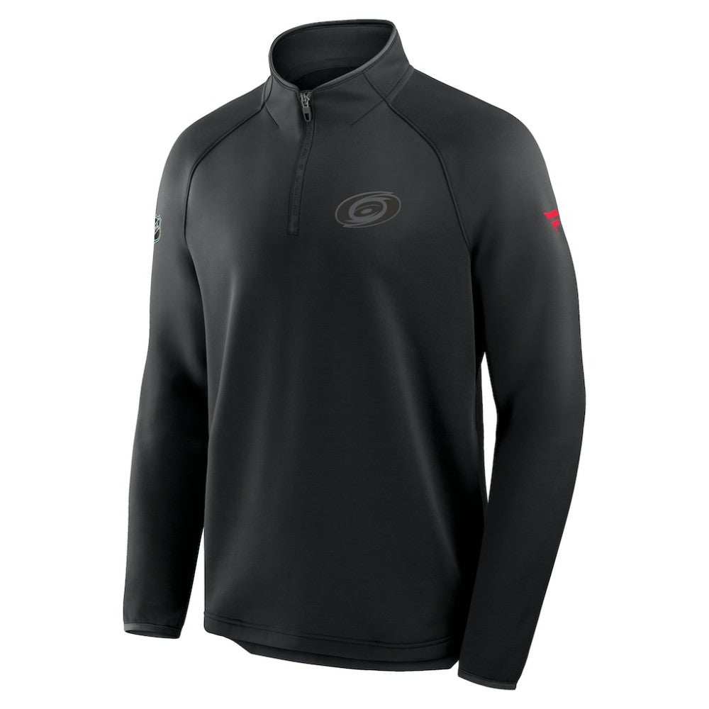 Carolina Hurricanes Fanatics Authentic Pro Tonal Rink Raglan Quarter-Zip Pullover - Black | US 202502645