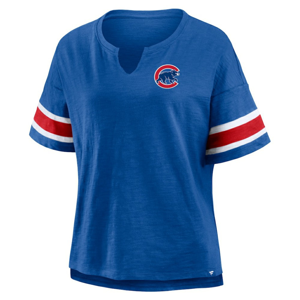 Chicago Cubs Fanatics Women's Curl Route T-Shirt - Royal T-shirts