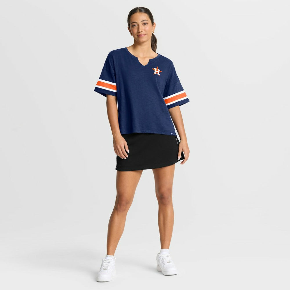Houston Astros Fanatics Women's Curl Route T-Shirt - Navy T-shirts