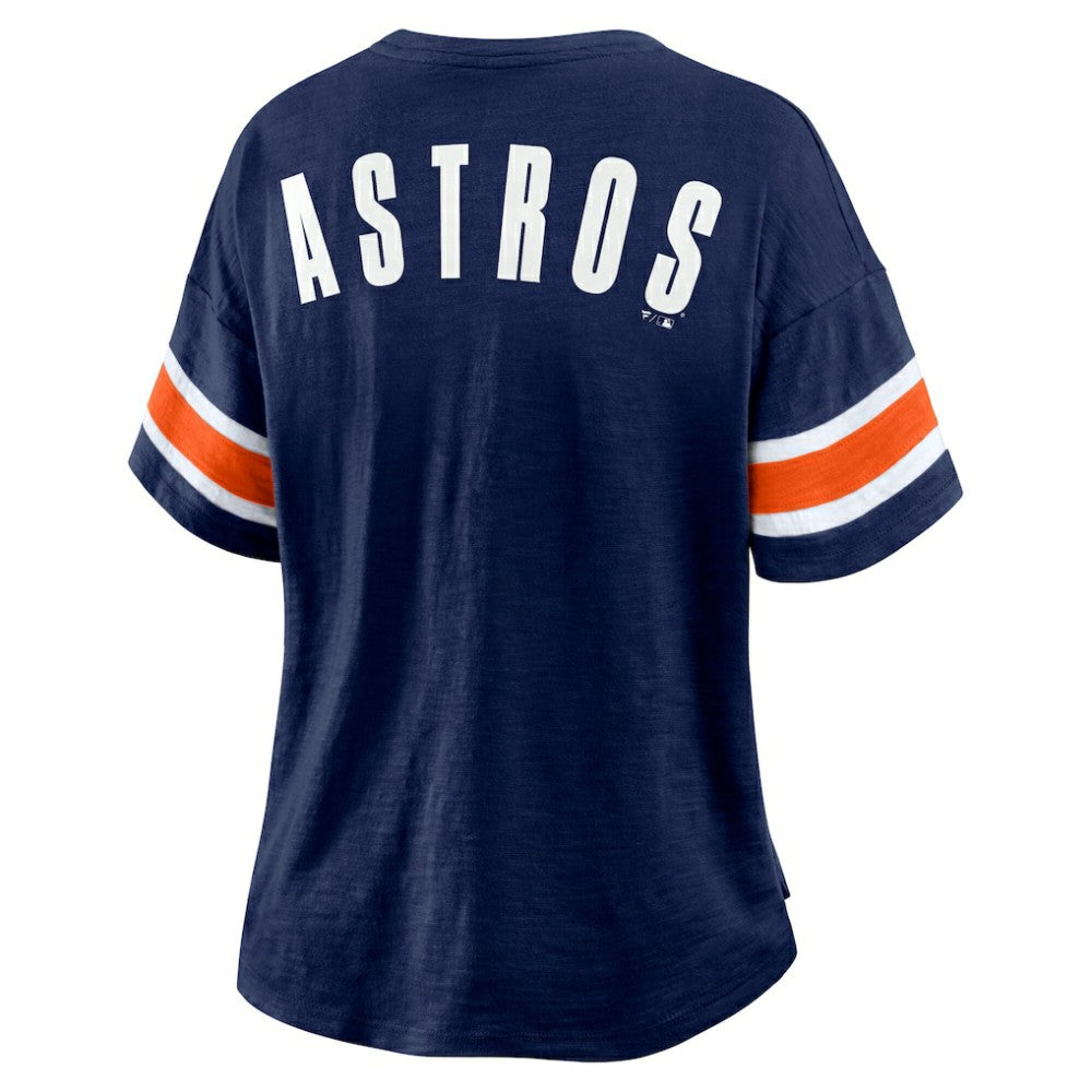 Houston Astros Fanatics Women's Curl Route T-Shirt - Navy T-shirts