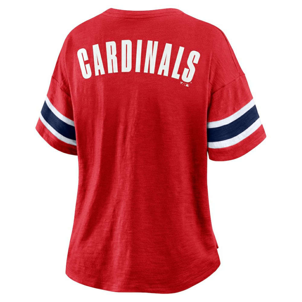 St. Louis Cardinals Fanatics Women's Curl Route T-Shirt - Red T-shirts