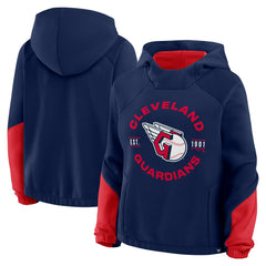 Cleveland Guardians Fanatics Women's Oversized Time to Win Pullover Hoodie - Navy Hoodies