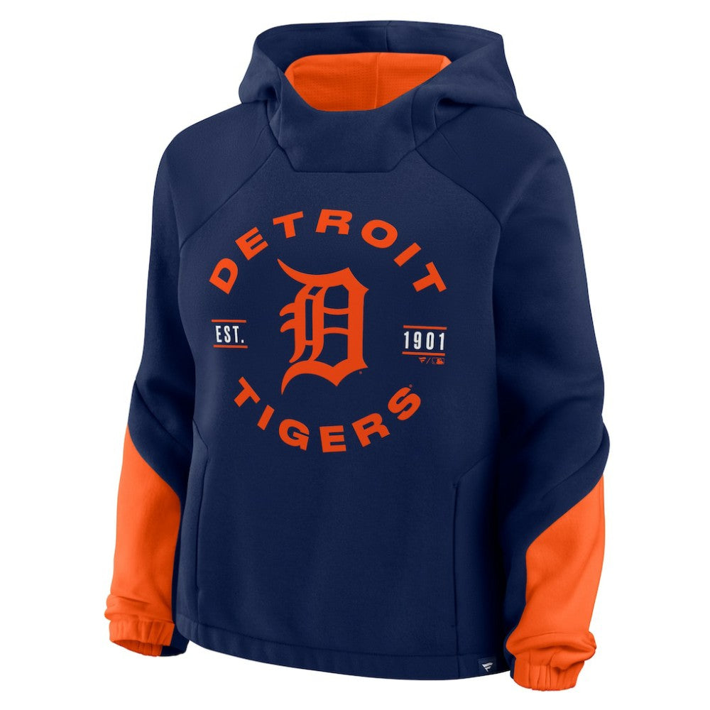 Detroit Tigers Fanatics Women's Oversized Time to Win Pullover Hoodie - Navy Hoodies