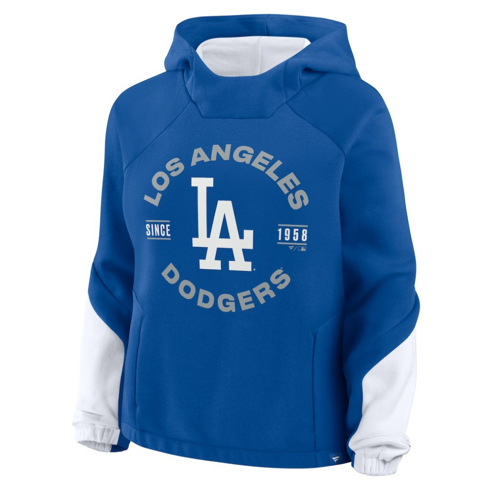Los Angeles Dodgers Fanatics Women's Oversized Time to Win Pullover Hoodie - Royal Hoodies