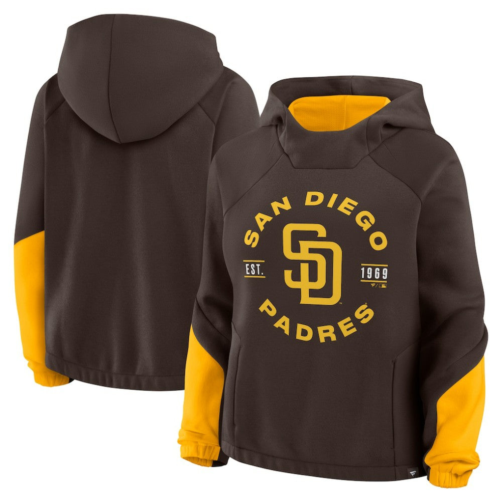 San Diego Padres Fanatics Women's Oversized Time to Win Pullover Hoodie - Brown Hoodies