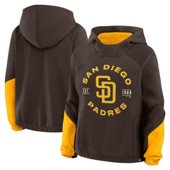 San Diego Padres Fanatics Women's Oversized Time to Win Pullover Hoodie - Brown Hoodies