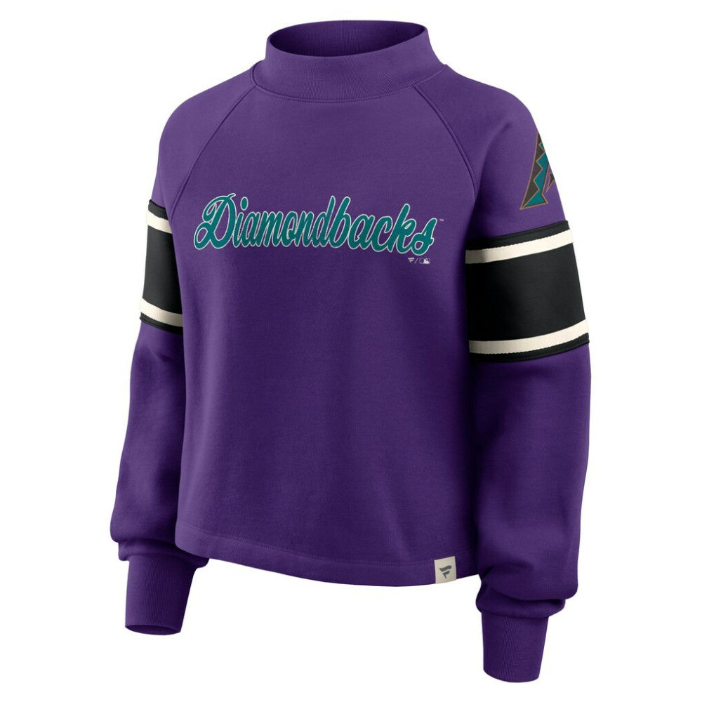 Arizona Diamondbacks Fanatics Women's Oversized Toss Sweep Raglan Pullover Sweatshirt - Purple Pullover