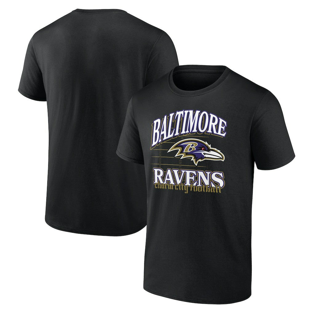 Baltimore Ravens Retro Gridiron T-Shirt - Black T-shirts