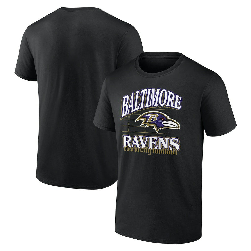 Baltimore Ravens Retro Gridiron T-Shirt - Black T-shirts