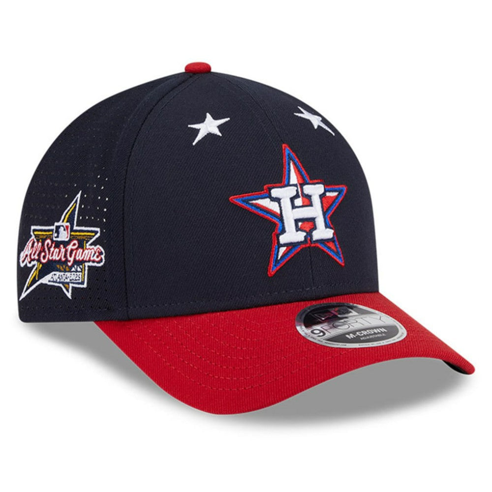 Houston Astros New Era 2025 MLB All-Star Game Workout 9FORTY M-Crown Adjustable Hat - Navy/Red Hats