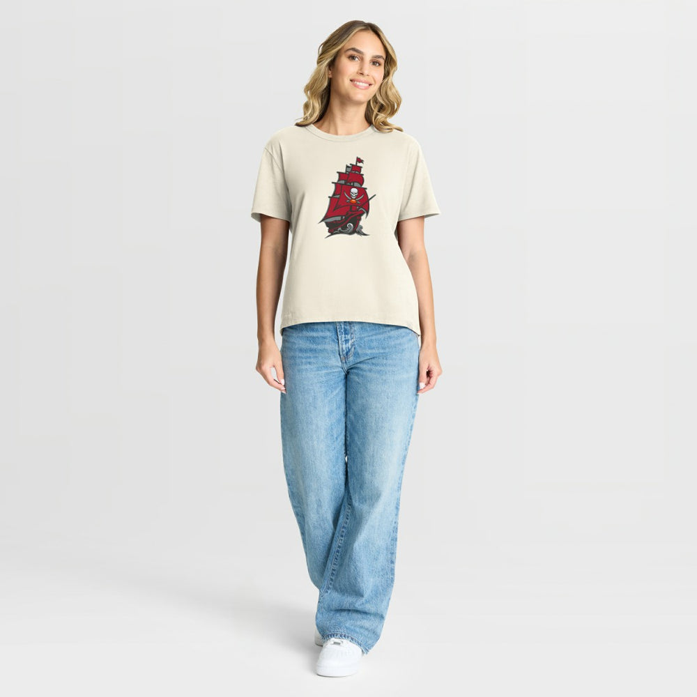 Tampa Bay Buccaneers Women's Dove Legacy T-Shirt - Cream T-shirts