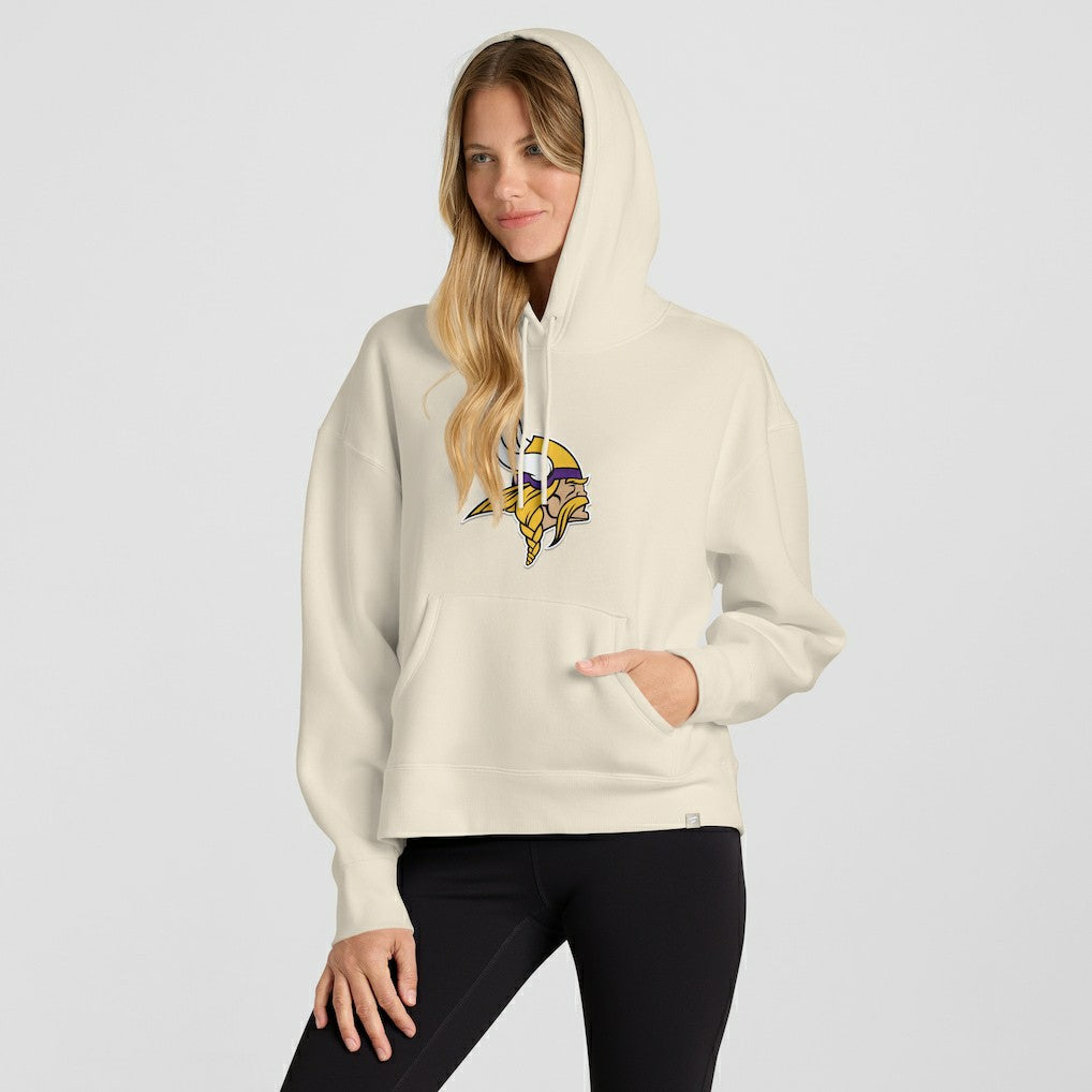 Minnesota Vikings Women's Dove Legacy Pullover Hoodie - Cream Hoodies
