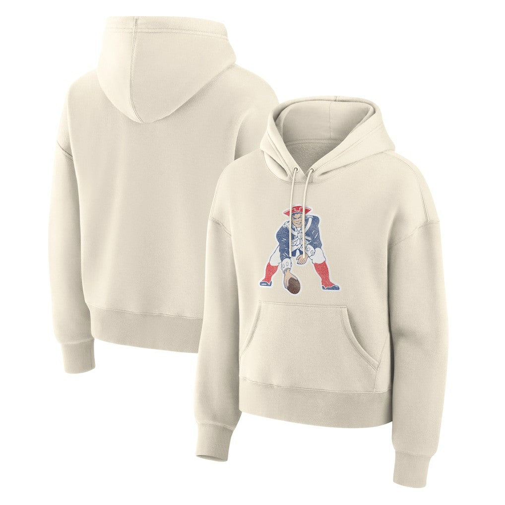 New England Patriots Women's Dove Legacy Pullover Hoodie - Cream Hoodies