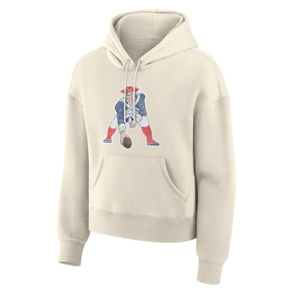 New England Patriots Women's Dove Legacy Pullover Hoodie - Cream Hoodies