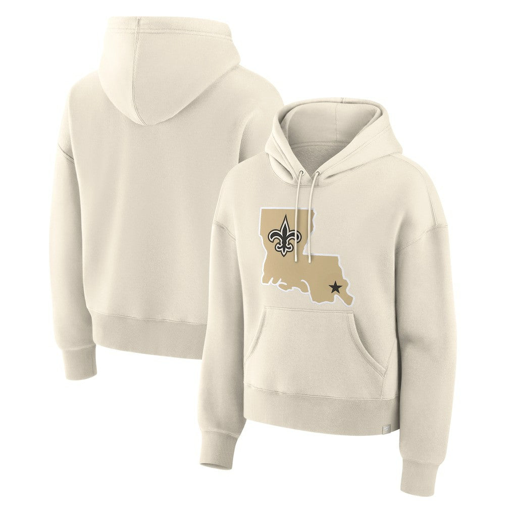 New Orleans Saints Women's Dove Legacy Pullover Hoodie - Cream Hoodies