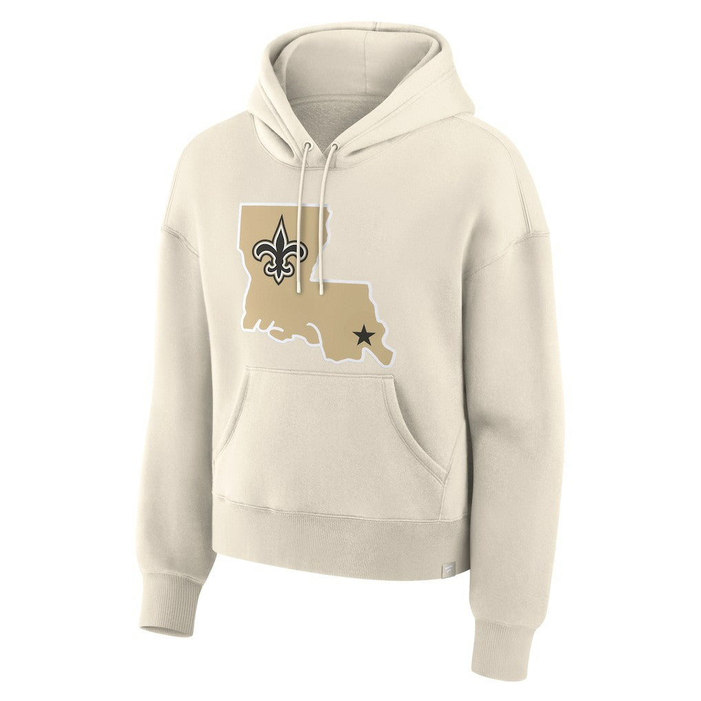 New Orleans Saints Women's Dove Legacy Pullover Hoodie - Cream Hoodies