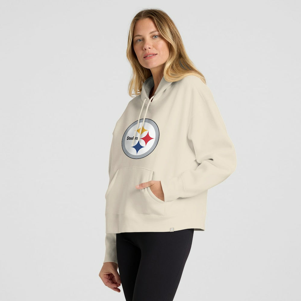 Pittsburgh Steelers Women's Dove Legacy Pullover Hoodie - Cream Hoodies